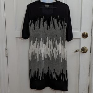 Allison Brittney Black & White Sweater Dress